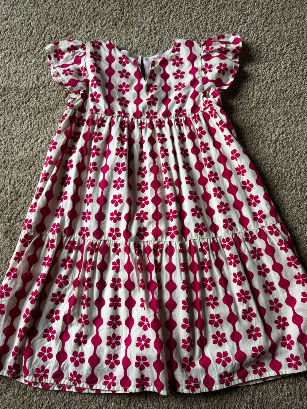 Girls Buru x Bisby Dress in pink and white floral.